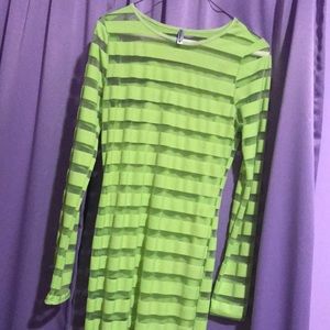 Neon green dress see through beach cover up